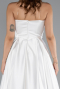 White Long Satin Prom Gown ABU5105