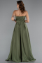 Olive Drab Long Satin Prom Gown ABU5105