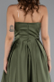 Olive Drab Long Satin Prom Gown ABU5105