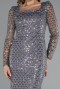 Long Grey Beaded Evening Dress ABU5165