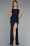 Long Navy Blue Evening Dress ABU5166