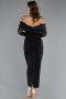Midi Black Cocktail Dress ABK2406