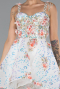 Short White Scaly Designer Evening Dress ABK2407