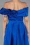 Midi Sax Blue Satin Party Dress ABK2410