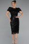 Midi Black Beaded Cocktail Dress ABK2412