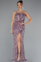 Long Powder Color Evening Dress ABU5185