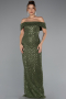 Long Olive Drab Evening Dress ABU5186
