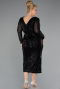 Midi Black Plus Size Cocktail Dress ABK1956