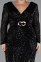 Midi Black Plus Size Cocktail Dress ABK1956