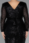 Midi Black Plus Size Cocktail Dress ABK1956