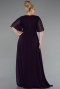Long Purple Chiffon Plus Size Evening Dress ABU5180