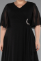 Long Black Chiffon Plus Size Evening Dress ABU5180
