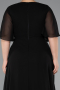 Long Black Chiffon Plus Size Evening Dress ABU5180