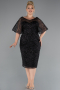 Black Midi Plus Size Cocktail Dress ABK2372