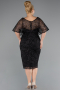 Black Midi Plus Size Cocktail Dress ABK2372