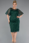 Emerald Green Midi Plus Size Cocktail Dress ABK2372