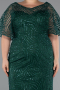 Emerald Green Midi Plus Size Cocktail Dress ABK2372