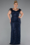 Long Navy Blue Plus Size Evening Dress ABU5182