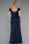 Long Navy Blue Plus Size Evening Dress ABU5182