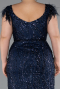 Long Navy Blue Plus Size Evening Dress ABU5182