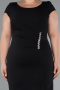 Black Midi Plus Size Party Dress ABK2340