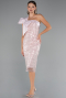 Midi Powder Color Beaded Party Dress ABK2424