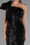 Midi Black Beaded Party Dress ABK2424