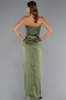 Olive Drab Long Satin Prom Gown ABU3474