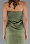 Olive Drab Long Satin Prom Gown ABU3474