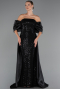 Long Black Beaded Evening Dress ABU5234