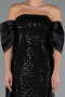 Long Black Beaded Evening Dress ABU5234