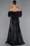 Long Black Beaded Evening Dress ABU5234