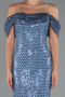 Long Indigo Beaded Evening Dress ABU5239