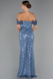 Long Indigo Beaded Evening Dress ABU5239