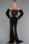 Long Black Chiffon Evening Dress ABU5241