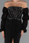 Long Black Chiffon Evening Dress ABU5241