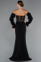 Long Black Chiffon Evening Dress ABU5241