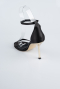 Black Satin Evening Shoe ABS1157