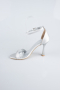 Silver Satin Evening Shoe ABS1158