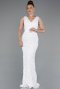 White Long Scaly Mermaid Evening Dress ABU3842