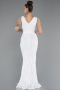 White Long Scaly Mermaid Evening Dress ABU3842