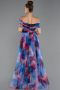 Long Sax Blue Evening Dress ABU5262