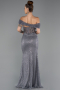 Anthracite Long Beaded Evening Dress ABU5183