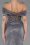 Anthracite Long Beaded Evening Dress ABU5183