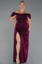 Plum Long Plus Size Evening Dress ABU2658