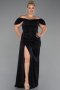 Long Black Plus Size Evening Dress ABU2658