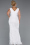 White Long Scaly Plus Size Evening Dress ABU3845