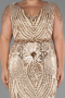 Gold Long Scaly Plus Size Evening Dress ABU3845