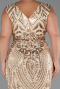 Gold Long Scaly Plus Size Evening Dress ABU3845