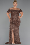 Long Copper Plus Size Evening Gown ABU5232